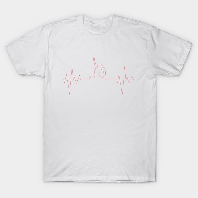 Yoga pose heartbeat / heart rate / pulse - Yoga, dance, gymnastics - ballerina, yoga teacher, dancer, gymnast T-Shirt by Vane22april